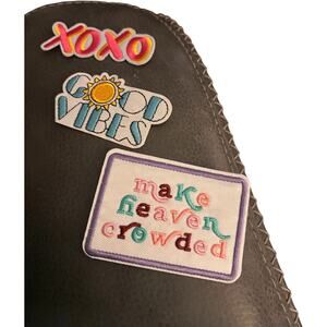 Set of Three Iron-On Graphic Logo Patches